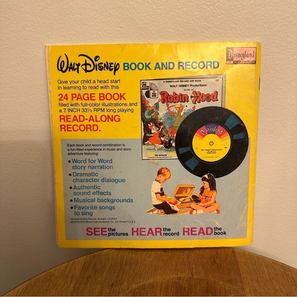 Vintage Disney Pinocchio #311 See Hear Read Record Book 33 1/3 RPM Songs Movie - Picture 2 of 16
